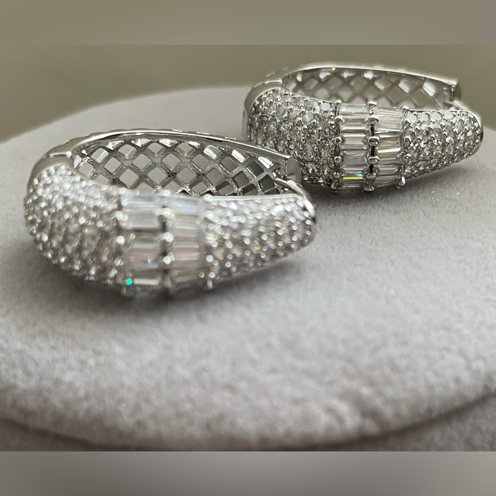 Gorgeous Stainless Steel Silver Tone Earrings, NWOT! - Picture 4 of 4